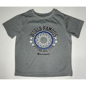 Champion‎ T-Shirt Toddler Boys Size 4T Gray Future All Star Polyester